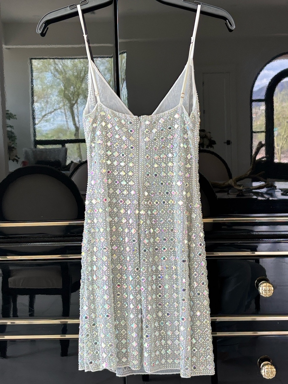 NWT Oh Polly Svana Embellished A-Line Silver Mini Dress - Picture 5 of 10